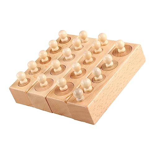 BESTonZON 2 Sätze Lehrmittel Frühpädagogisches Spielzeug Spielzeuge Puzzle-Spielzeug Kinderspielzeug interaktives Spielzeug Eltern-Kind-Spielzeug Noppenzylinder Steckdosenspielzeug hölzern von BESTonZON