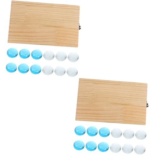 BESTonZON 2 Sätze Mankala Mancala-brettspiel Trainingsschachspielzeug Familienbrettspiele Mancala-Spiel Tragbare Mancale Denkendes Puzzlespiel Mancala-perlen Faltbares Mancala-Brett Holz von BESTonZON