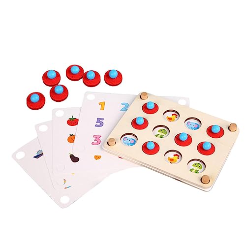 BESTonZON 2 Sätze Memory-Spiel Schach Puzzlebrett Für Kinder Denkendes Puzzlespiel Gehirnspielzeug Memory-schachspiel Lernspielzeug Für Kinder Memory-Matching-schachspielzeug Pappelsperrholz von BESTonZON