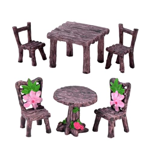 BESTonZON 2 Sätze Miniatur Möbel Resin Mini Tisch und Stuhl für Moosgarten Mikro Landschaft Dekoration Kompakt und Langlebig für Puppenhaus und DIY Garten Accessoires BESTonZON 2 Sätze Miniatur Möbel Resin Mini Tisch und Stuhl für Moosgarten Mikro Landschaft Dekoration Kompakt und Langlebig für Puppenhaus und DIY Garten Accessoires von BESTonZON