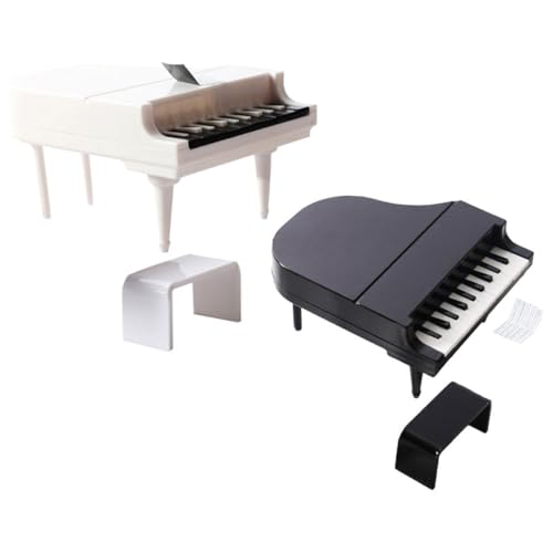 BESTonZON 2 Sätze Puppenhaus-Klavier Klavierständer Tastenklavier Mini-frösche Miniaturen Miniatur-puppenhausmöbel Puppendekor Mini- -Musikinstrument Mini-möbelmodell von BESTonZON