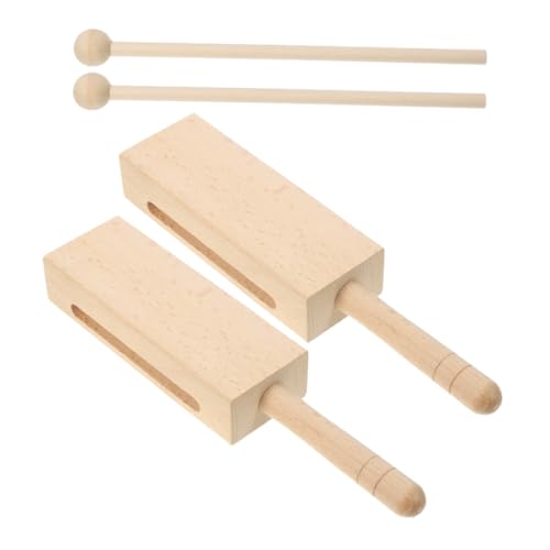 BESTonZON 2 Sätze Schlagzeug Knete Pfeife Planke Musikinstrumente Ton Xylophon Percussion-block Musikspielzeug Für Babys Außenregentrommel Schlaginstrumente Jazz-drum-bürsten Echolot Holz von BESTonZON