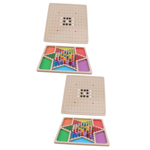 BESTonZON 2 Sätze Spiel Schach Dame Brettspiel pädagogische Prüfer Kinder Schach Brettspiel mit Stiften Kinder Dame Spielzeug für Kinder kinderspielzeug Gobang Dame Gobang-Damespiel hölzern von BESTonZON