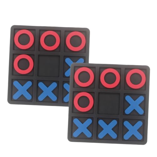 BESTonZON 2 Sätze Xo Schach Spiele Schachspielzeug Aus Kunststoff Schach-brettspiel- Pädagogisches Für Lustiges Schachspiel Eltern-Kind-schachspiel PVC Black von BESTonZON