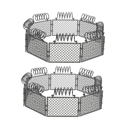 BESTonZON 2 Sätze Zubehör Für Schutznetz-bausteine Mini Zaun Puppenhaus Miniatur-feengartenzaun Kleiner Zaun Mini-bauernhofzaun Weihnachtsdorfzaun Block Weihnachtsbaumzaun Abs Grey von BESTonZON