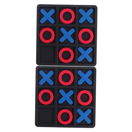 BESTonZON 2 Sätze xo Schach interaktives Interactive Toys Table Gaming Gesellschaftsspiel XO- Spiele pädagogisches für lustiges Schachspiel PVC Black von BESTonZON