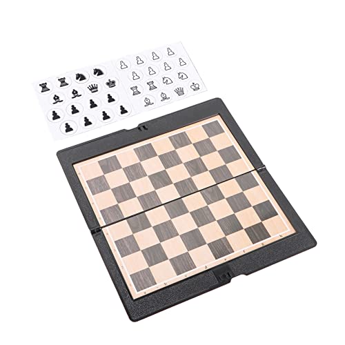 BESTonZON 2 Satz Internationales Schach Kette Magnete Schachbrett Spiele schachspiel Magnetisches Schachspiel Tragbares Schachspiel Faltschach Bildungsspielzeug Plastik Black von BESTonZON