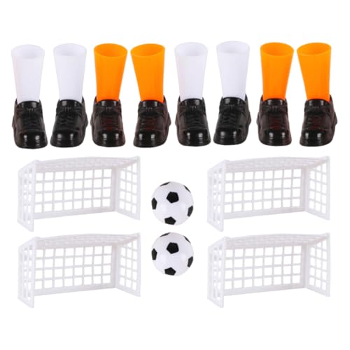 BESTonZON 2 Satz Mini-Fingerfußball lustiges Fingerspielzeug zappeln fußballschuhe fußballtor für schienbeinschoner Fussball Fußballarmbänder für Mini-Fußballtor von BESTonZON