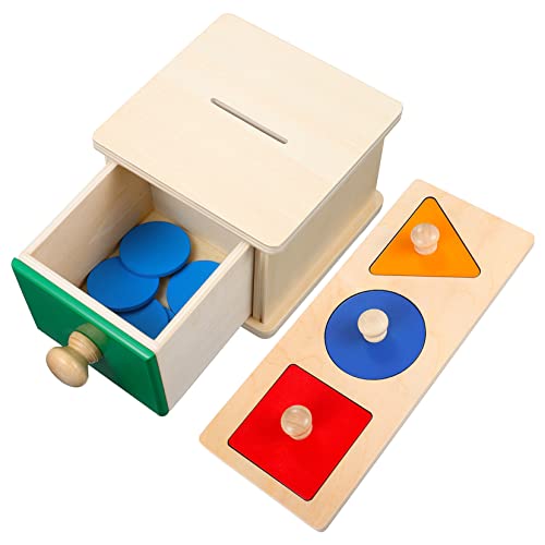 BESTonZON 2 Satz Münzbox Geometrie Kleinkind-Puzzle Puzzles Spielzeug -rätsel Kleinkindspielzeug Kinderspielzeug Stapelspielzeug Spielzeug Für Kleinkinder Kinderpuzzle Kinderrätsel Holz von BESTonZON