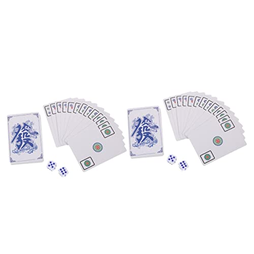 BESTonZON 2 Sets Mahjong Poker Chinesische Kachelspielkarten Reisespiel Requisite Party Mahjong Karte Chinesische Traditionelle Karten Mahjong Für Party Pokerkarten Spielzeug Reise Mahjong von BESTonZON