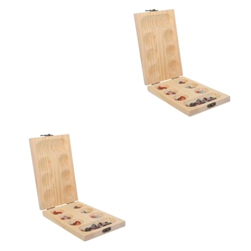 BESTonZON 2 Sets Mancala Brettspiel Klappbares Mancala Spiel Aus Holz Klassische Brettspiele Tragbares Mancale Steinspiel Mancala Schachspielzeug Mancala Klappbrett Hölzernes Mancala von BESTonZON