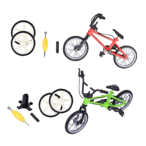 BESTonZON 2 Sets Mini Finger Bike Modell Aus Finger Fahrrad Für Tischwettbewerbe Freizeit Und Pädagogisches Und von BESTonZON