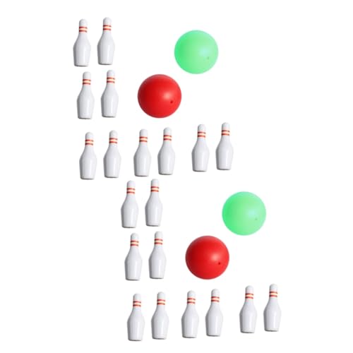 BESTonZON 2 Sets Puppenhaus Bowling Desktop Bowling Miniatur Bowling Pin Bowling Pin Mini Miniatur Bowling Modell Mini Bowling Kit Kleine Bowling Pins Bowling Kugel Mini von BESTonZON