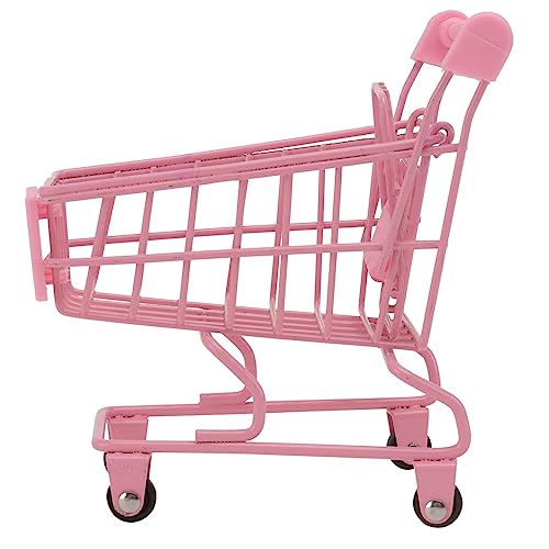 BESTonZON 2 STK Mini-Einkaufswagen Korb Figur Mini-Wagen-Spielzeug Kleiner Wagen hühner Spielzeug gieskanne kinderspielzeug Kinderwagen Schiebewagen Mini-Trolley Trolley-Ornamente Rosa von BESTonZON