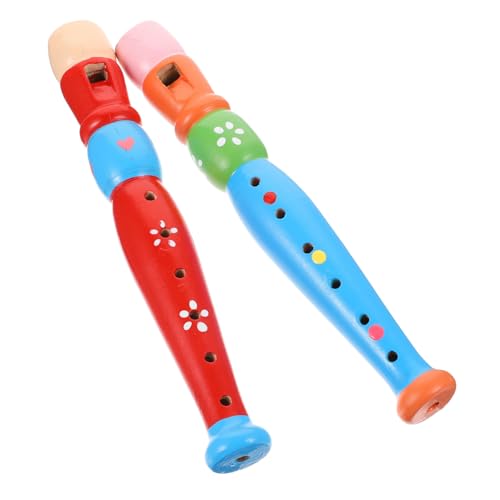 BESTonZON 2 Stück 6 Holz Klarinetten Tonrekorder Spielzeug Orchesterinstrumente Kinderflöte Spielzeug Recorder Instrument Für Musik Pädagogisches Spielzeug Kinderinstrumente von BESTonZON