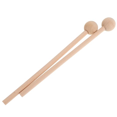 BESTonZON 2 Stück Hammer Xylophon Drumstick Rhythmussticks Für Kinder Bulk Percussion Sticks Mallets Holz Ersatzstick Bell Mallets Percussion Holz Percussion Stick Drum Kit Holz Beige von BESTonZON