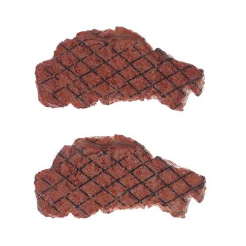 BESTonZON 2 Stück Hochrealistisches Steak Modell aus Langlebigem Kunststoff Detailgetreue Nachbildung mit Realistischem Griffgefühl Deko für Grillfans BESTonZON 2 Stück Hochrealistisches Steak Modell aus Langlebigem Kunststoff Detailgetreue Nachbildung mit Realistischem Griffgefühl Deko für Grillfans von BESTonZON