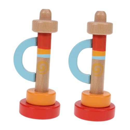 BESTonZON 2 Stück Holz Kleines Horn Säuglingsspielzeug Kinderspielzeug Jungenspielzeug Kinderspielzeug Babymusikspielzeug Kinder Holz Trompete Holzhupe Musikinstrument Spielzeug von BESTonZON