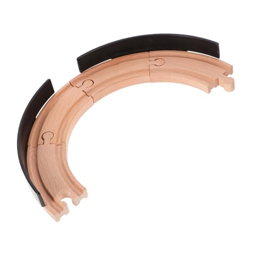 BESTonZON 2 Stück Holzschienen für Zug Kurze Gebogene Gleise aus Holz Kompatibel mit Holzeisenbahn Sets für Kreativen Bauen und Motorischen Lernen BESTonZON 2 Stück Holzschienen für Zug Kurze Gebogene Gleise aus Holz Kompatibel mit Holzeisenbahn Sets für Kreativen Bauen und Motorischen Lernen von BESTonZON