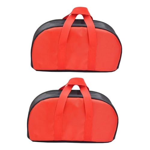 BESTonZON 2 Stück Karton Aufbewahrungstasche Taschen Für Brettspiele Schicke Spielzubehör Gehen Gobang-spieltasche Reiseschach Schachtasche Perlen Boxen Tasche Polyester Rot von BESTonZON