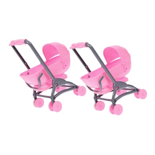 BESTonZON 2 Stück Kinderspielzeug Kinderwagen Kinderwagen Spielzeug Hochstuhl Babypuppenzubehör Spielzeug Kinderwagen Für Puppen Babypuppe Kinderbett Simulation Kinderwagen Spielzeug von BESTonZON