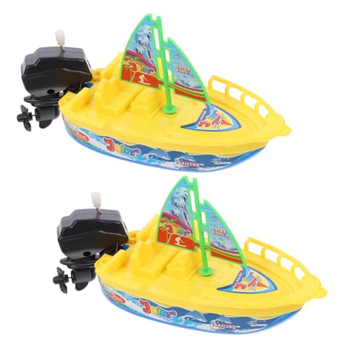 BESTonZON Badeboot Aufziehspielzeug Wasser Spritzendes Kunststoffboot Für Die Badewanne Buntes Badespielzeug Für Ideal Für Kleinkinder Und Babys von BESTonZON