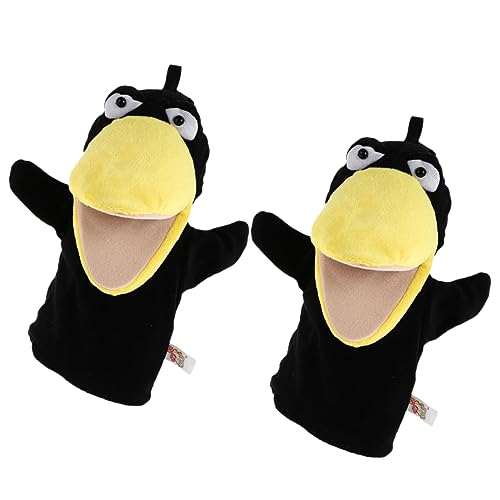 BESTonZON 2 Stück Krähe Handpuppen Lustige Tierpuppen Für Ideal Zum Geschichtenerzählen Puppenspiel Und Mitgebsel Für Kindergeburtstage Weiches von BESTonZON