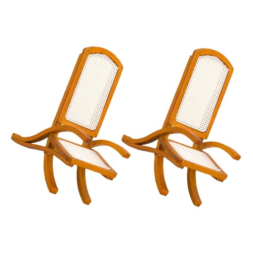 BESTonZON 2 Stück Maßstab Miniatur Holzstühle Vintage Braun Puppenhaus Möbel für Wohnzimmer Handarbeit Dekoration BESTonZON 2 Stück Maßstab Miniatur Holzstühle Vintage Braun Puppenhaus Möbel für Wohnzimmer Handarbeit Dekoration von BESTonZON