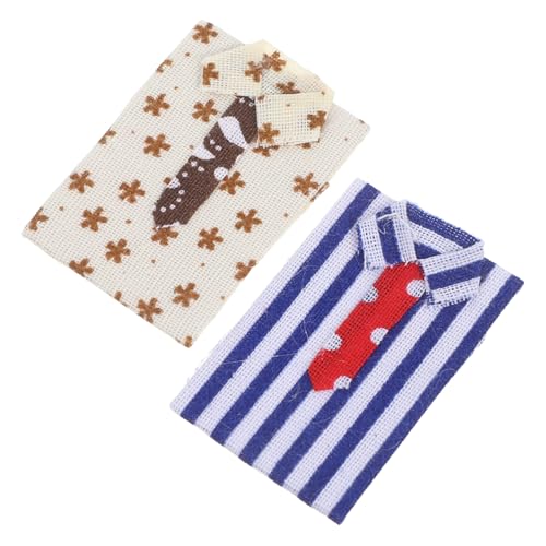 BESTonZON 2 Stück Mini Hemd für Puppenhaus Kleine Herrenhemden aus Robustem Stoff Kompatibel mit Puppenhaus Kleiderschrank Zubehör Leichte Miniatur Herrenkleidung für Diorama und BESTonZON 2 Stück Mini Hemd für Puppenhaus Kleine Herrenhemden aus Robustem Stoff Kompatibel mit Puppenhaus Kleiderschrank Zubehör Leichte Miniatur Herrenkleidung für Diorama und von BESTonZON