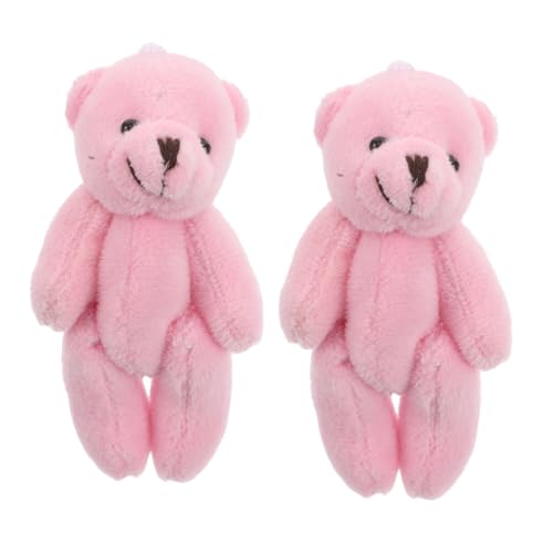 BESTonZON 2 Stück Mini Plüschbär Rosa Kuscheltier Miniatur Bär Puppenhaus Dekoration Kinderfreundlich Sicher Weiches Material Sammelfigur DIY Schlüsselanhänger Zubehör BESTonZON 2 Stück Mini Plüschbär Rosa Kuscheltier Miniatur Bär Puppenhaus Dekoration Kinderfreundlich Sicher Weiches Material Sammelfigur DIY Schlüsselanhänger Zubehör von BESTonZON