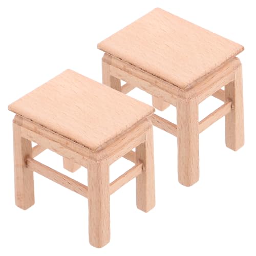 BESTonZON 2 Stück Miniatur Holz Hocker Robustes Puppenhaus Möbel Dekorativer Mini Stuhl Realistisch Verarbeitet Vielseitig Einsetzbar für Puppenhaus Zubehör und Miniatur Wohnszenen BESTonZON 2 Stück Miniatur Holz Hocker Robustes Puppenhaus Möbel Dekorativer Mini Stuhl Realistisch Verarbeitet Vielseitig Einsetzbar für Puppenhaus Zubehör und Miniatur Wohnszenen von BESTonZON