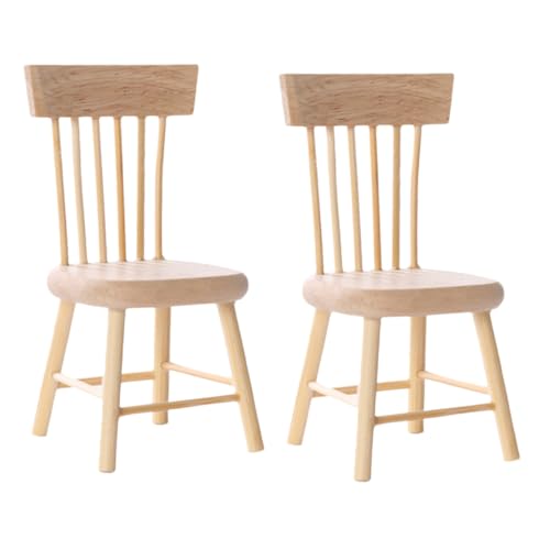 BESTonZON 2 Stück Miniatur Miniaturstuhl aus Eichenholz Filigrane Puppenhausmöbel Detailreiche Miniaturmöbel Leichtes Dekorationsstück für Puppenhäuser und Feengärten BESTonZON 2 Stück Miniatur Miniaturstuhl aus Eichenholz Filigrane Puppenhausmöbel Detailreiche Miniaturmöbel Leichtes Dekorationsstück für Puppenhäuser und Feengärten von BESTonZON