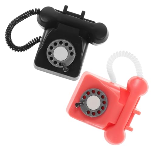 BESTonZON 2 Stück Miniatur Retro Telefon Modell Vintage Drehtelefon Puppenhaus Zubehör Detailgetreues Leichtes Dekorationsspielzeug für Puppenmöbel und Kreative Fotografie BESTonZON 2 Stück Miniatur Retro Telefon Modell Vintage Drehtelefon Puppenhaus Zubehör Detailgetreues Leichtes Dekorationsspielzeug für Puppenmöbel und Kreative Fotografie von BESTonZON