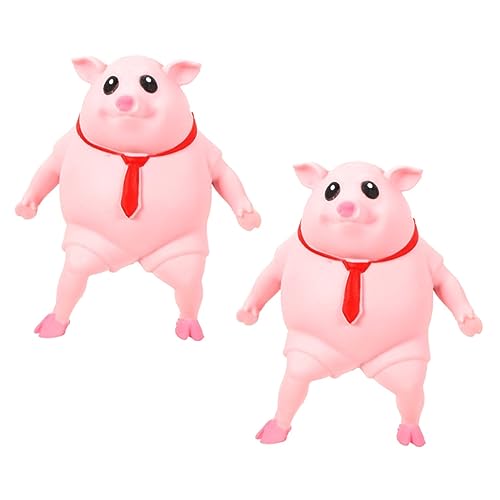 BESTonZON 2 Stück Quetschschweinspielzeug Wasserbecken Spielspielzeug Kleines Schweinespielzeug Duschspielzeug Niedliche Schweinefigur Tierisches Squishy ​​Sensorisches von BESTonZON