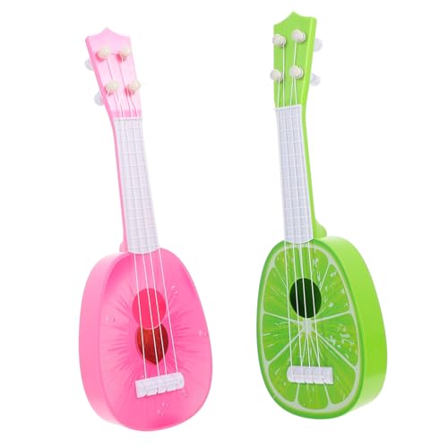 BESTonZON 2 Stück Saiten Mini-Gitarre Anfängerinstrumente Kindergitarren Mini-ukulelen Modelle Von Musikinstrumenten Minigitarren Imitiertes Gitarrenspiel Plastik Green von BESTonZON