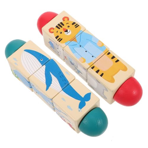 BESTonZON 2 Stück Teiliges Montessori Holzpuzzle für Drehbare Tier-Motivation Pädagogisches Lernspielzeug zur Frühkindlichen Interaktive Motorische Entwicklung Sichere Holzbauklötze BESTonZON 2 Stück Teiliges Montessori Holzpuzzle für Drehbare Tier-Motivation Pädagogisches Lernspielzeug zur Frühkindlichen Interaktive Motorische Entwicklung Sichere Holzbauklötze von BESTonZON