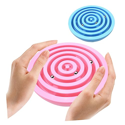 BESTonZON 2 Stücke Labyrinth Ball kinderspielzeug für Labyrinthspielzeug Toys for Lernspielzeug Labyrinth Ballspiel Labyrinth Puzzles Perlen Bambus Blue von BESTonZON