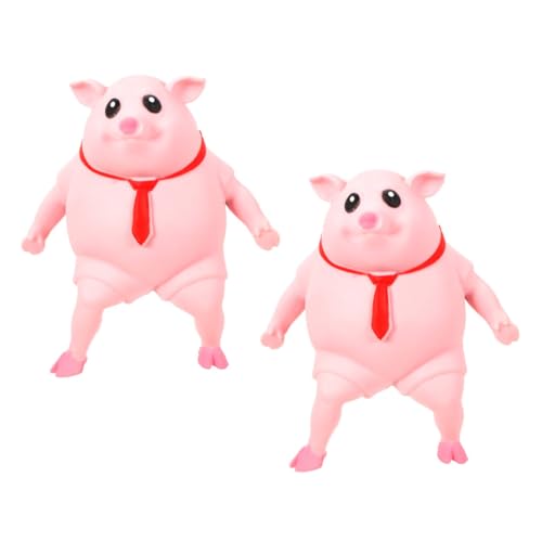 BESTonZON 2 Stücke Squeeze Pig Spielzeug Cartoon Squeeze Spielzeug Squeeze Pig Spielzeug Piggy Form Dehnbare Squeeze Spielzeug von BESTonZON