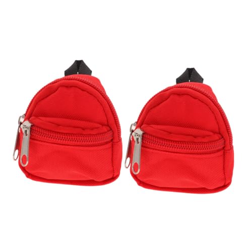 BESTonZON 2 Teiliger Puppen Schulrucksack Mit Reißverschluss Mini Puppenrucksack Süßes Spielpuppenzubehör Miniatur Puppenschulausrüstung Für Puppen Verkleidungsreisen von BESTonZON