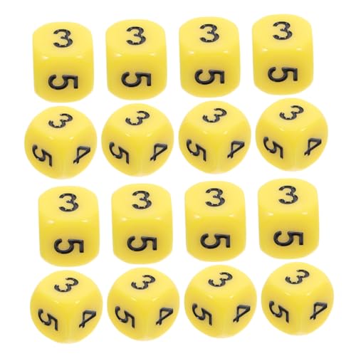 BESTonZON 20 Stück 6 Lehrmittel Für Mathe-würfel Dekorative Würfel Mini-würfel Farkle Karten Würfel Mathe-zahlenwürfel Tensies Würfelspiel Spiele Würfel Partyartikel Liefert Yellow Acryl von BESTonZON