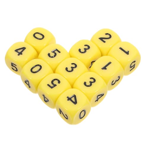 BESTonZON 20 Stück 6 Lehrmittel für Mathe-Würfel Mathematik Spiele Mathematische Spiele Mathe Spielwürfel Zahlenwürfel - Mini-DND-Würfel Würfel für Würfelspiele Farkle Acryl Yellow von BESTonZON