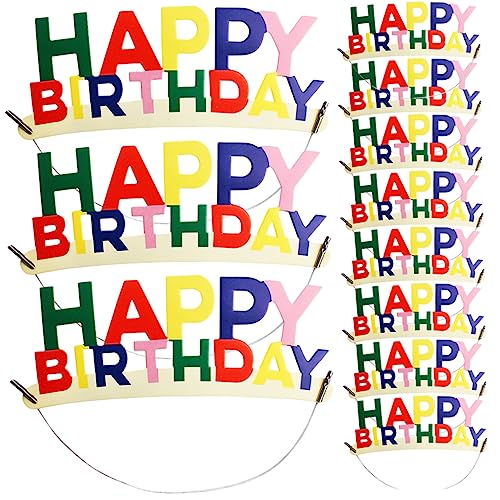 BESTonZON 20 Stück Geburtstagshut Geburtstagsnadel Happy Geburtstags Stirnband Für Kinder Happy Birthday Dekoration Geburtstags Haarband Party Kopfbedeckung Geburtstagskronen Für von BESTonZON