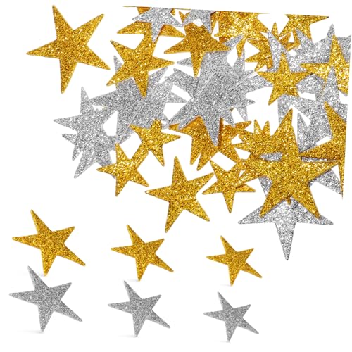 BESTonZON 200 STK Goldene Sternaufkleber Weihnachtsstern-Aufkleber Sternaufkleber Aus Folie Sternaufkleber Zum Basteln Schaumstoffsterne Zum Basteln Glitzersternaufkleber Süßer Aufkleber Eva von BESTonZON