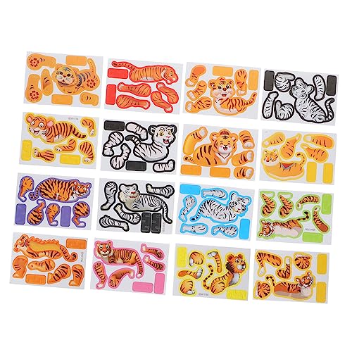 BESTonZON 200 Stück 3D Tiger Puzzles 3D Montage Puzzle Puzzles Für Kinder Tiger Modell Puzzle Kinder Motorik Spielzeug Puzzle Für Kinder Spielzeug Für Kinder 3D Puzzle Spielzeug von BESTonZON