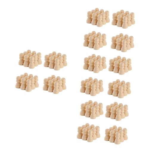 BESTonZON 200 Stück Holz Schachfiguren Unbemalte Schachfiguren Internationale Schachfiguren DIY Schachfiguren Handgefertigte Schachfiguren Brett Standard Schach DIY Malerei von BESTonZON