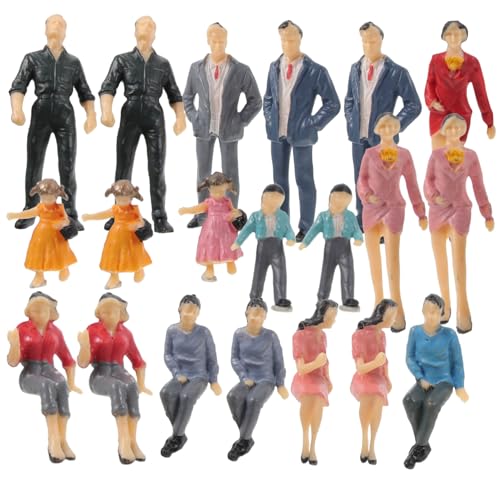 BESTonZON 20PCS Miniatur Figuren Bunte Bemalte Personen Für Miniatur Landschaft Und Puppenhaus Lebensechte Modelle Für Kreative Dekoration von BESTonZON