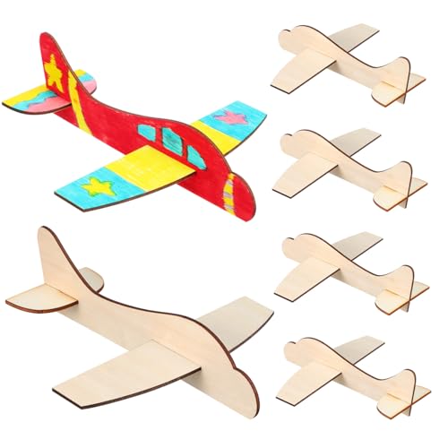 BESTonZON 20St Leere Holzflugzeuge Bauen Flugzeug für Kinder Flugplan-Spielzeugbau-Flugzeugmodellbausatz bastelkasten handystativ Puzzlematte Werkzeug unbemalte Holzverzierung Kinderzubehör von BESTonZON