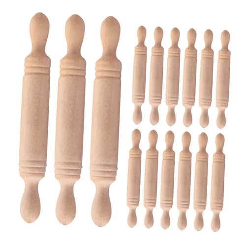 BESTonZON 20St Mini-Nudelholz Backzubehör kleine Nudelhölzer Nudelroller zum Selbermachen Dübel Nudelholz Knödel Roller Stift fantasievolles Backwerkzeug zum Spielen Küchenspielzeug Beige von BESTonZON