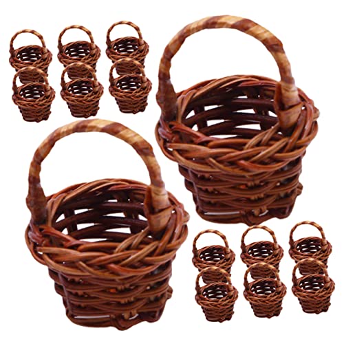 BESTonZON 20St Mini tragbar Mini-Süßigkeitenkörbe Korb für Mädchen Miniaturkorb mit Griffen gewobener Korb kühlkorb einkaufskorb Storage Baskets Mikrolandschaftsdekor Mikroszenenkörbe Rattan von BESTonZON