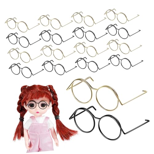 BESTonZON 20St Puppe universelle kleine Augen winzige Gläser Puppenbrillengestell Zubehör Puppen Kleidung für puppenkleidung Spielzeug babyspielzeug Kostümbrille Miniaturgläser Kupfer von BESTonZON